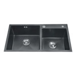 Imagen de Pileta de cocina DREAM doble acero negra 78x43x23 cm