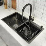 Imagen de Pileta de cocina DREAM doble acero negra 78x43x23 cm