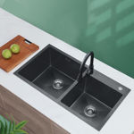 Imagen de Pileta de cocina DREAM doble acero negra 78x43x23 cm