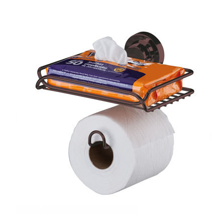 Imagen de SOPORTE PAPEL HIGIÉNICO Y PORTA OBJETOS  VENTOSA BZ