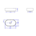 Imagen de Bacha de apoyo Oval 50x30 cm negro mate Deca