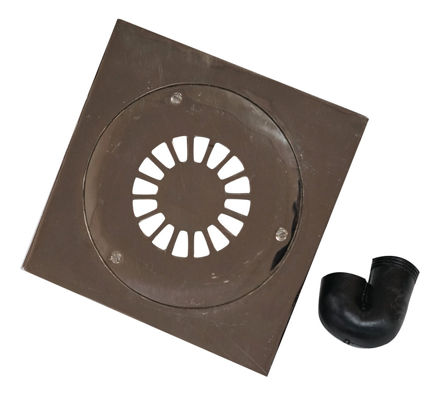 Imagen de Rejilla bronce cromada c/sifón caja plomo  20x20cm