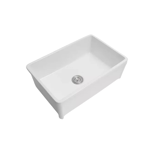 Imagen de Pileta de cocina simple de loza blanca brillante DMC 61X46X25