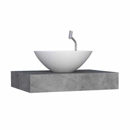 Imagen de Mueble de baño suspendido en porcelanato Peri  Gris Pulido 80 cm sin bacha