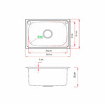 Imagen de Pileta simple cocina acero inox. 304 52x38x20