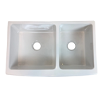 Imagen de Pileta de cocina doble de loza DMC 82X51X25 .