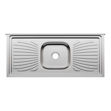 Imagen de Mesada con pileta acero inox 120cm concreto, pileta con valvula