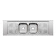 Imagen de Mesada con pileta doble acero inox 200cm concreto