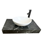 Imagen de Mueble de baño suspendido en porcelanato Peri Negro Pulido 80 cm sin bacha