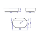 Imagen de Bacha de apoyo Oval 60x40 cm c/mesa blanco brillante Deca