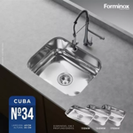 Imagen de Pileta simple acero inox embutir 40x34x14 Forminox