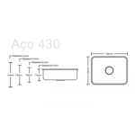 Imagen de Pileta simple acero inox embutir 40x34x14 Forminox