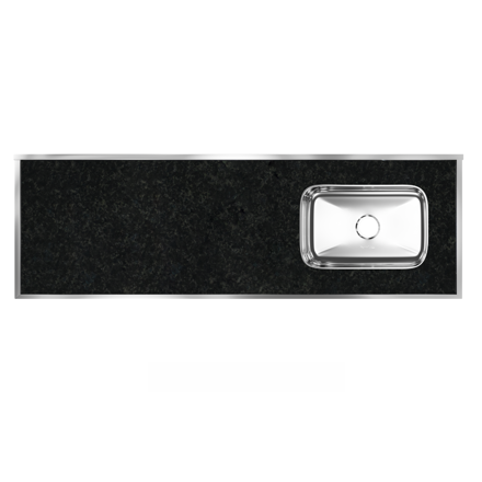 Imagen de Mesada c/pileta inox 160cm Verde Labra Derecha Forminox