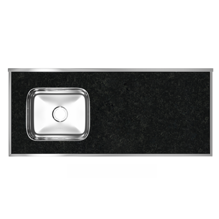 Imagen de Mesada c/pileta inox 120cm Verde Labra Izquierda Forminox
