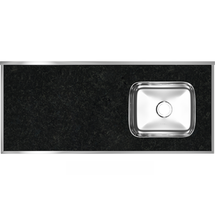 Imagen de Mesada c/pileta inox 120cm Verde Labra Derecha Forminox