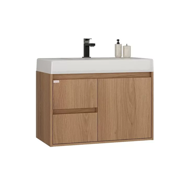 Imagen de Mueble De Baño Suspendido Nicole 78 Cm Mesada y bacha embutida en resina natural