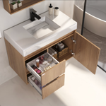 Imagen de Mueble De Baño Suspendido Nicole 78 Cm Mesada y bacha embutida en resina natural