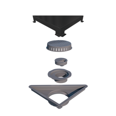 Imagen de ELLEVE Receptaculo tapa inox grafito Vertex