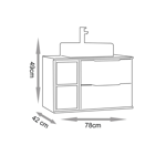 Imagen de Mueble de baño suspendido Livia catedral 78cm sin Bacha