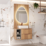 Imagen de Mueble de baño suspendido Livia catedral 78cm con Bacha de Loza