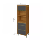 Imagen de Armario Baronesa 1 puertas 3 cajones Gris/freijo