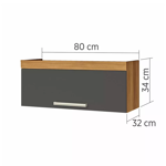 Imagen de Aéreo Burguesa 80 cm Gris 1 Puerta
