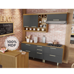 Imagen de Bajo mesada Burguesa 120cm Gris 2 puertas 3 cajones
