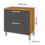 Imagen de Bajo mesada Burguesa Gris 80cm 1 puerta 1 cajón