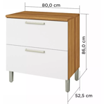 Imagen de Bajo mesada Burguesa Blanco 80cm 1 puerta 1 cajón