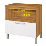 Imagen de Bajo mesada Burguesa Blanco 80cm 1 puerta 1 cajón