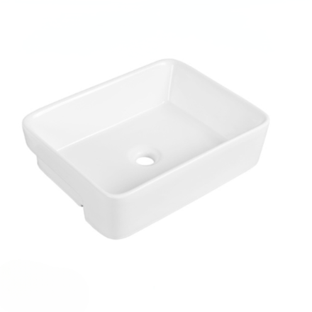 Imagen de Bacha de semi encastre rectangular 48x37 cm blanca Dmc