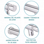 Imagen de Grifería de lavatorio temporizado de pared Decamatic Eco cromo Brillante