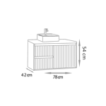 Imagen de Mueble de baño suspendido Clarice 78 cm Negro/Catedral sin bacha