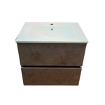 Imagen de Mueble de baño suspendido Gris Oscuro 80 cm con bacha de loza