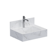 Imagen de Mueble de baño suspendido de porcelanato Blanco Calacata Napoles 60 cm con bacha incorporada