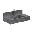 Imagen de Mueble de baño suspendido de porcelanato Gris Napoles 80 cm con bacha incorporada