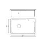 Imagen de Pileta simple cocina acero inox. 304 72x45x20