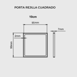 Imagen de ELLEVE Porta rejillas cuadrado 100mm pulido