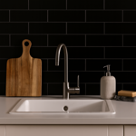 Imagen de Cerámica para pared Brick Black 7,5X25 cm mate