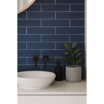 Imagen de Cerámica para pared Brick Blue 7,5X25 cm mate