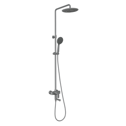 Imagen de Barral de ducha Monocomando exterior con transferencia Loft Gris Satinado