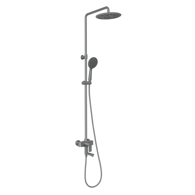 Imagen de Barral de ducha Monocomando exterior con transferencia Loft Gris Satinado