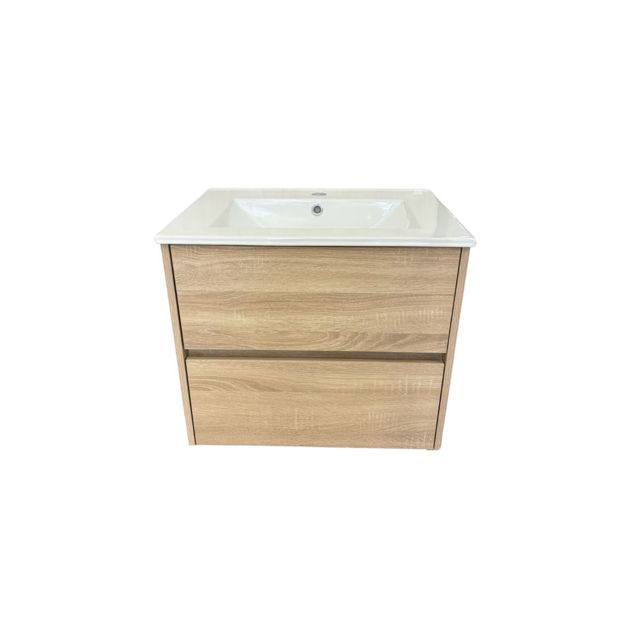 Imagen de Mueble de baño suspendido Oak 60 cm con bacha de loza