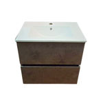 Imagen de Mueble de baño suspendido Gris Oscuro 80 cm con bacha de loza