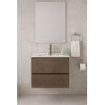 Imagen de Mueble de baño suspendido Gris Oacuro 60 cm con bacha de loza