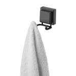 Imagen de PERCHA CON VENTOSA CUADRADA NEGRO MATE