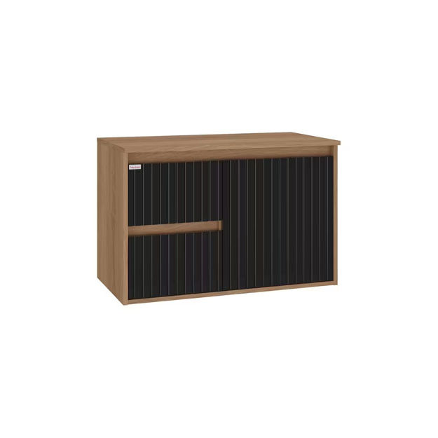 Imagen de Mueble de baño suspendido Clarice 78 cm Negro/Catedral sin bacha